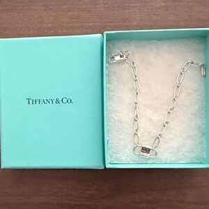 Tiffany & Co. Silver Paperclip Link bracelet  with Signature Clasp - Blue Box